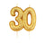 Age 30 Glitter Numeral Moulded Pick Candle Gold