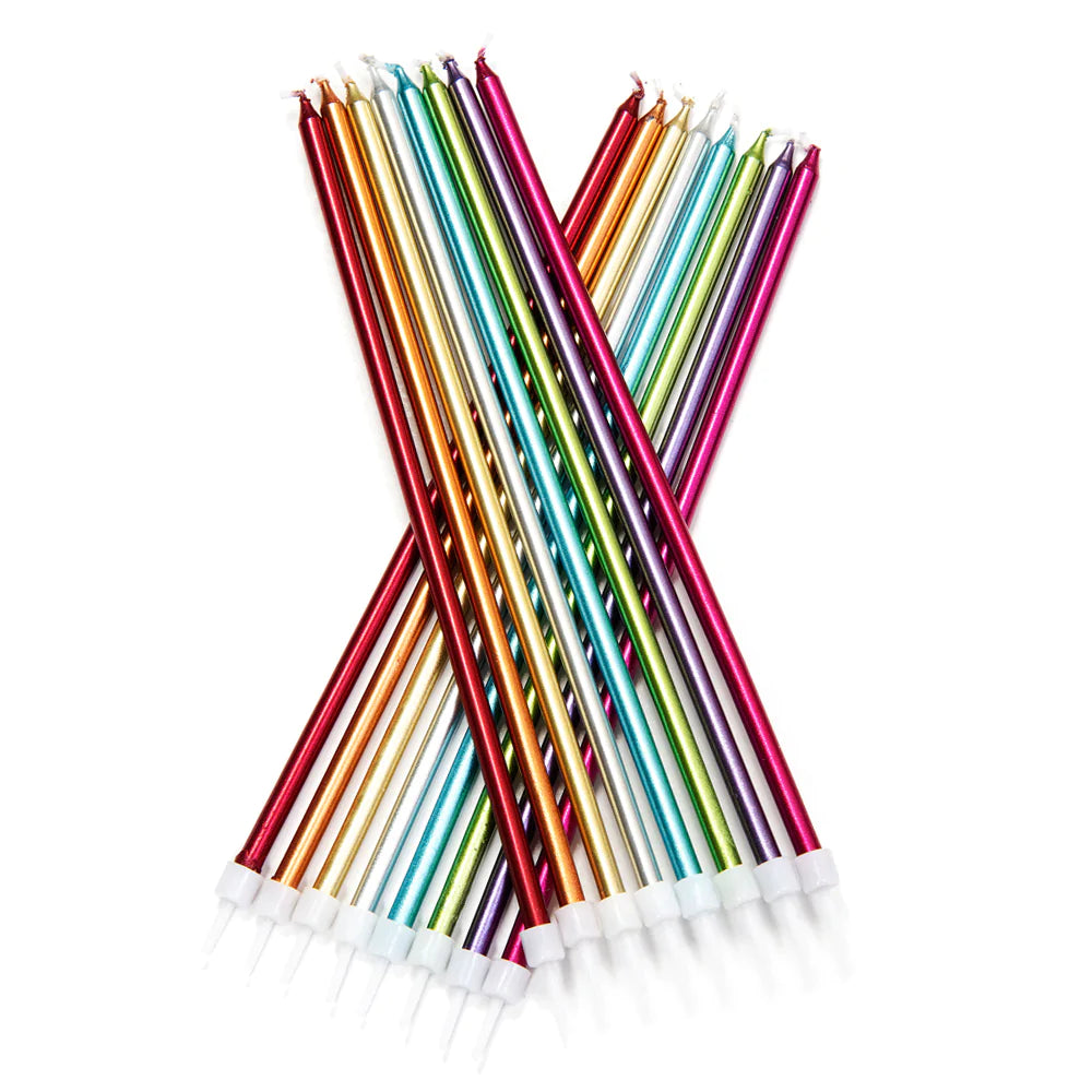 Metallic Rainbow Tall Candles