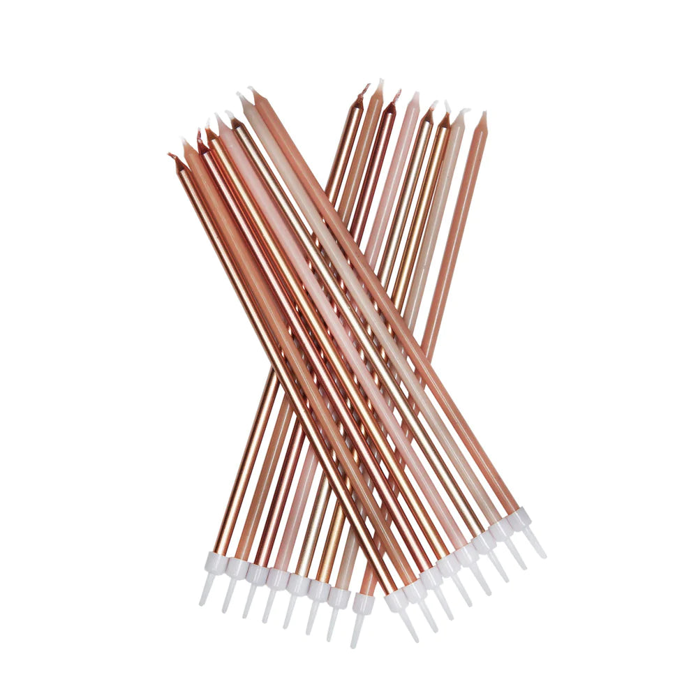 Neutral Metallic Tall Candles