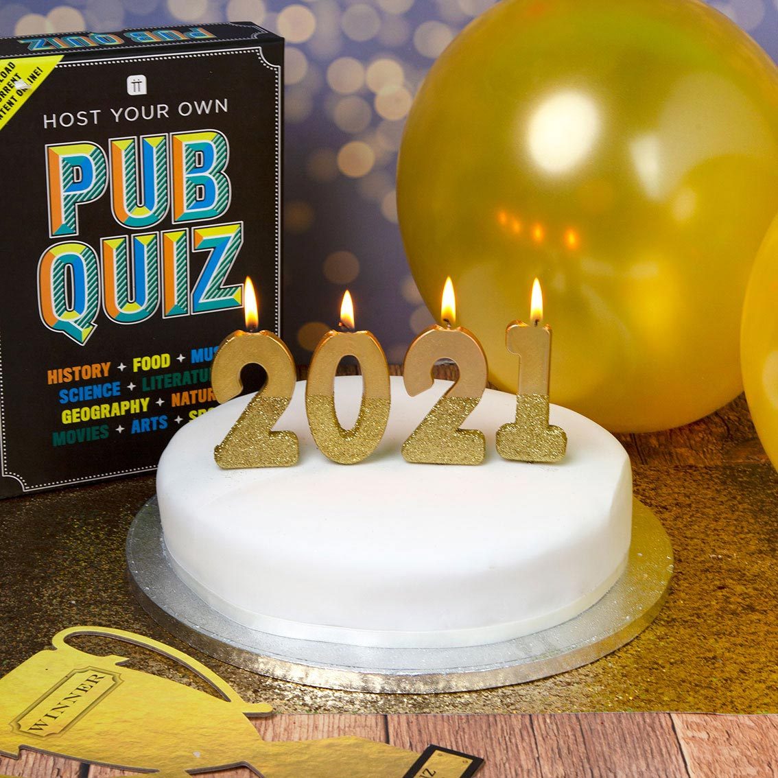 Gold Glitter Number Candle 0