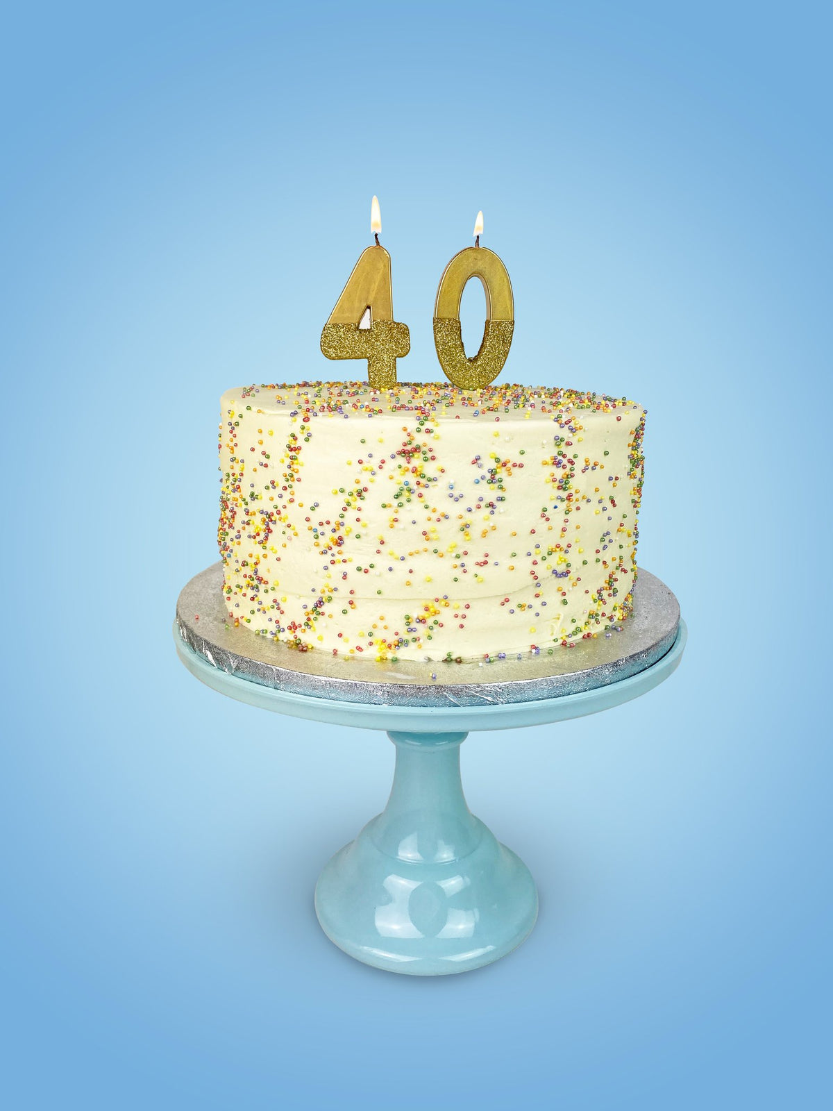 Gold Glitter Number Candle 0