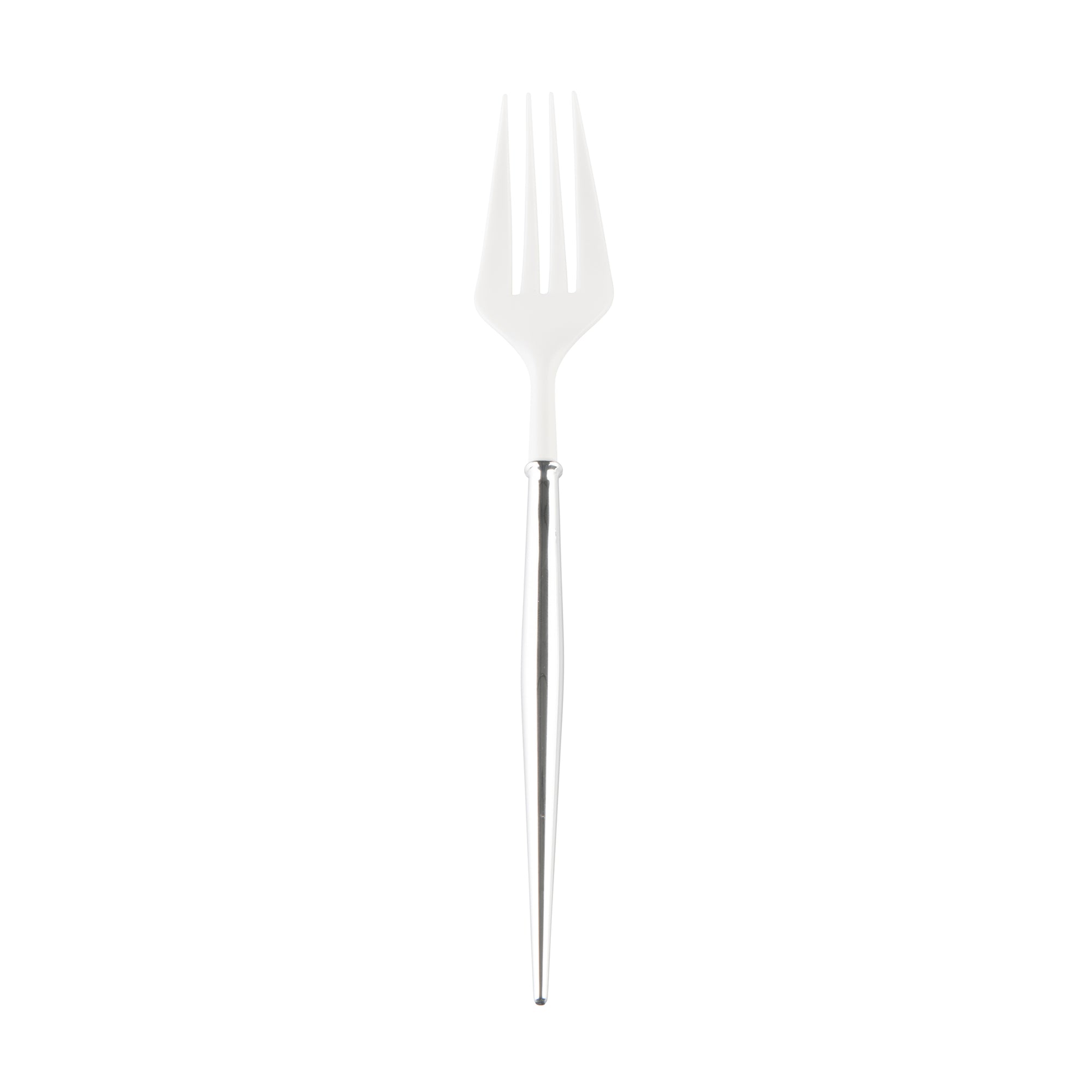 Silver & White Plastic Forks - 20PC