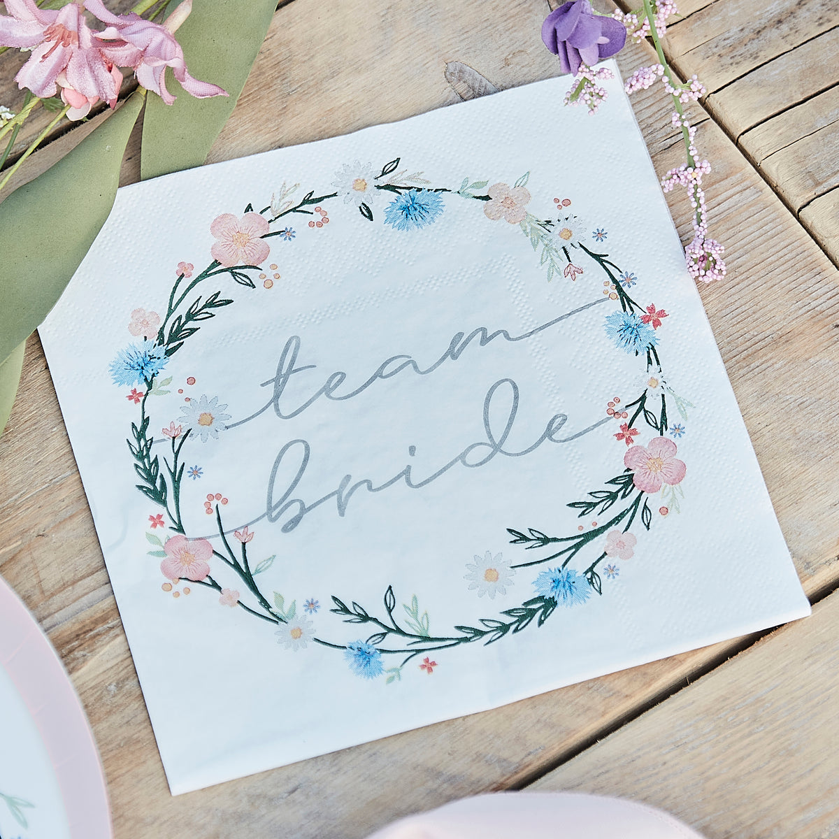 BOHO FLORAL ECO TEAM BRIDE HEN PARTY NAPKIN
