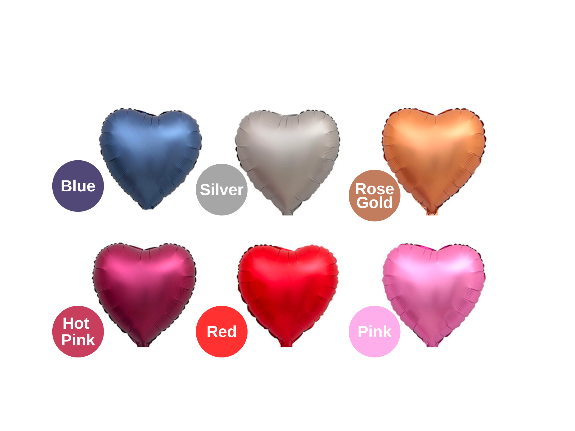 18'' Hearts Balloon Matte Colors Mix