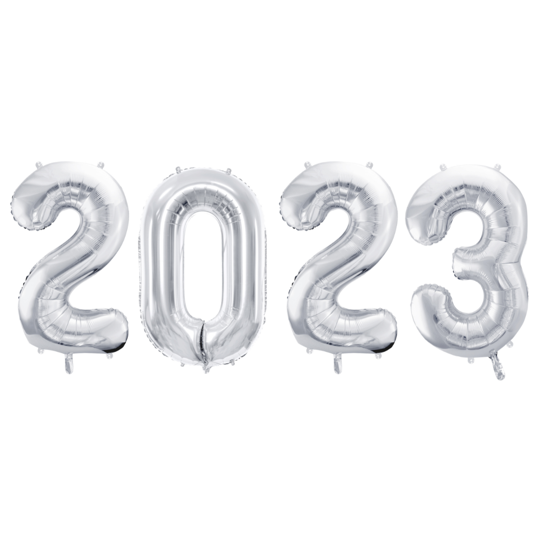 2023 Silver Foil Balloon Set