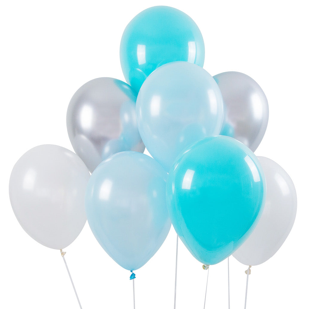 Blue &amp; Silver Balloon Bouquet