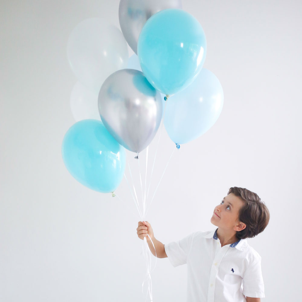 Blue &amp; Silver Balloon Bouquet