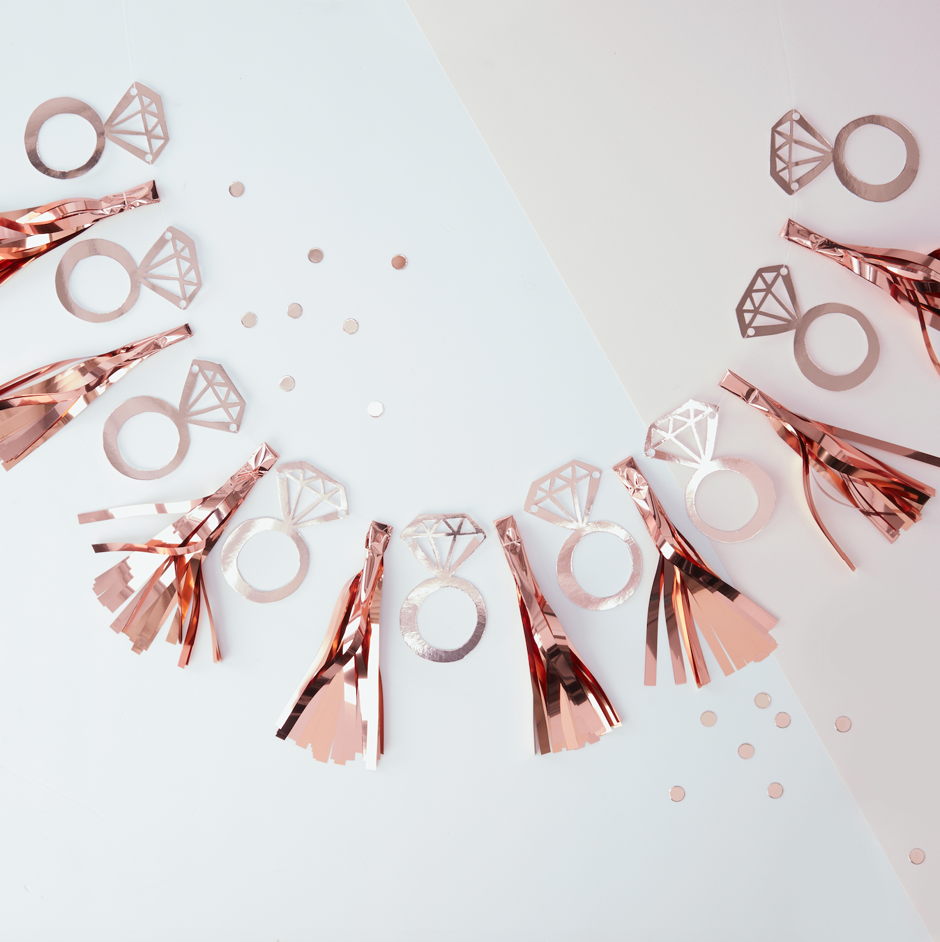 Rose Gold Foiled Ring Tassel Garland