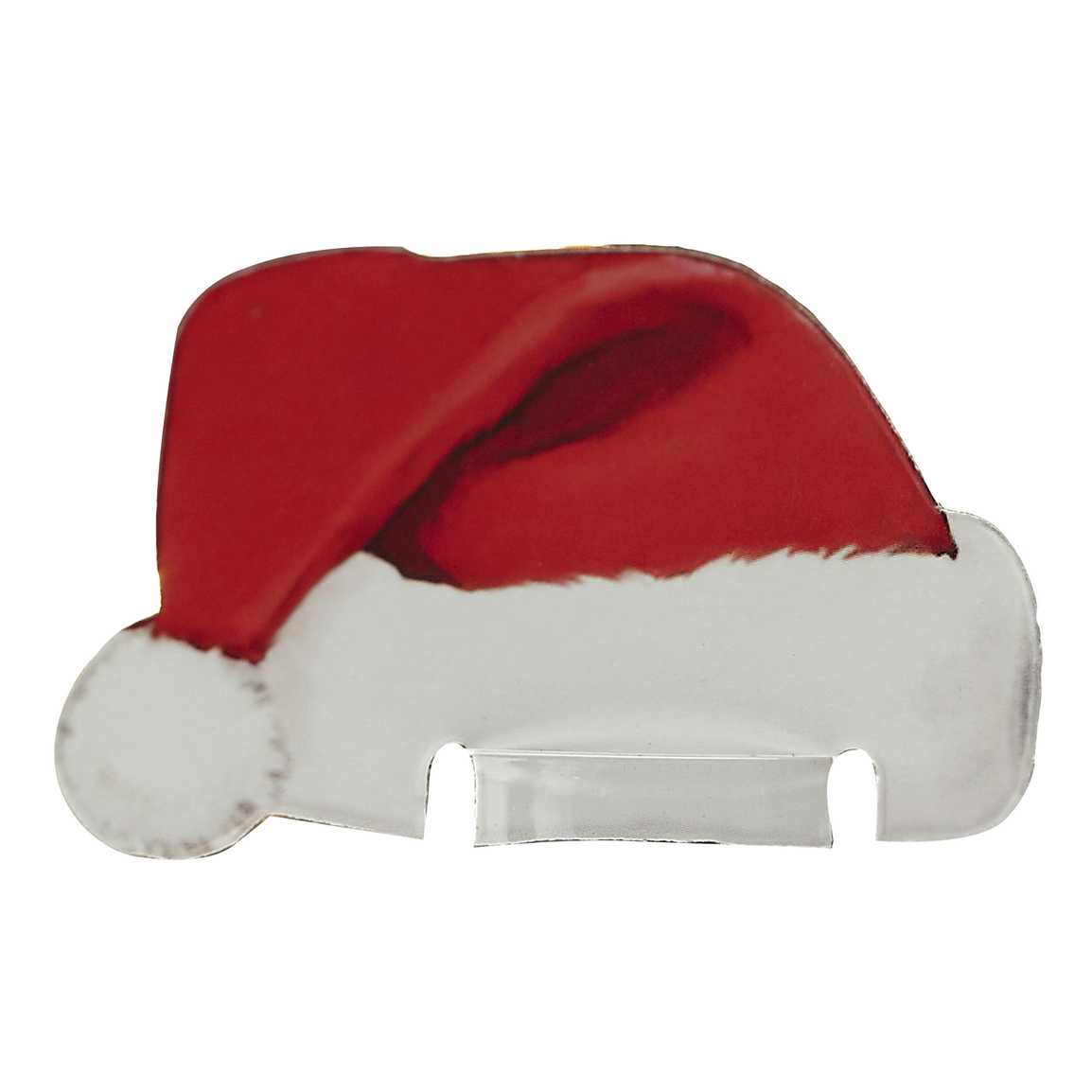 Santa Hat Glass Decorations