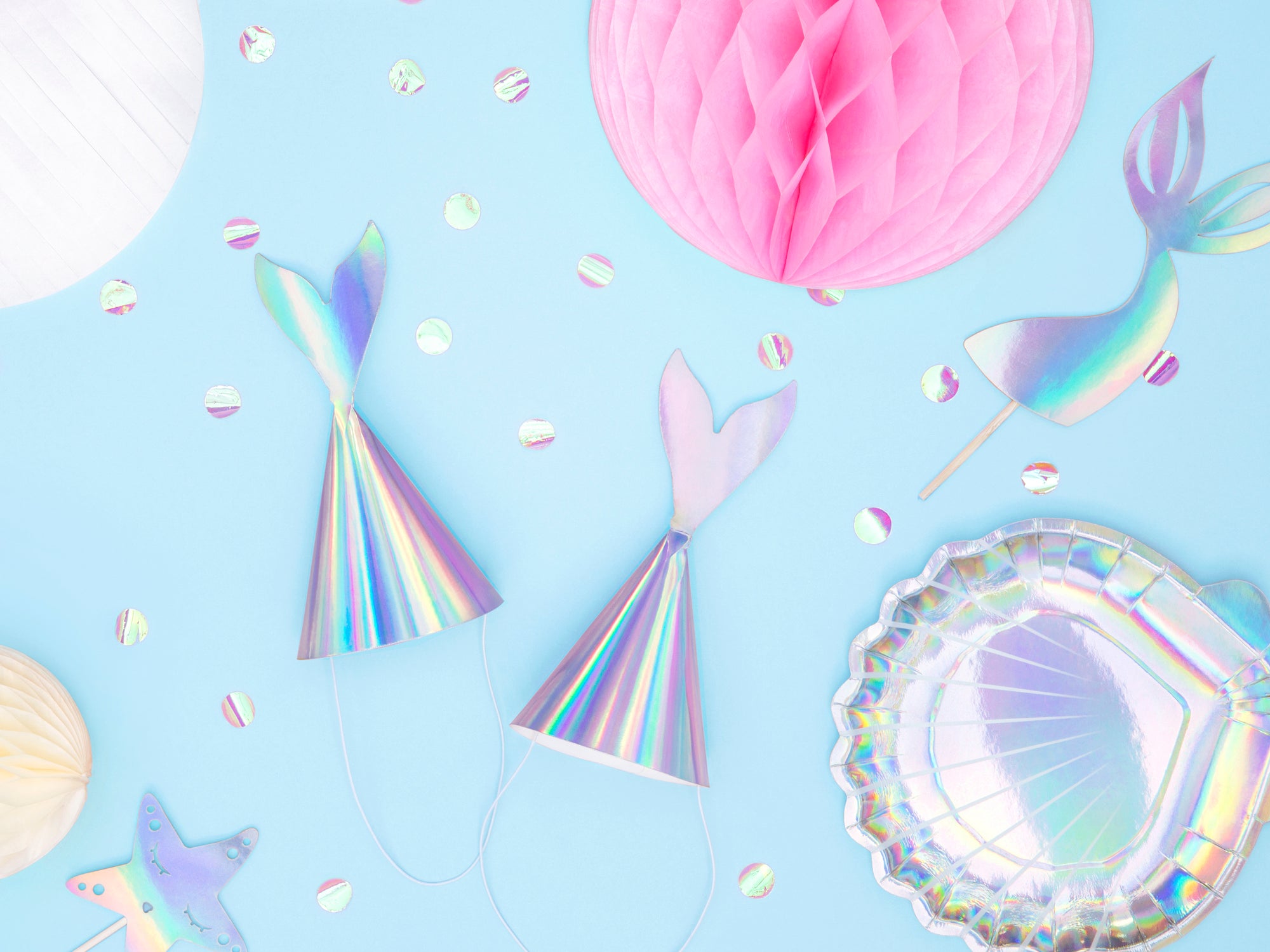 Iridescent Mermaid Party Hats