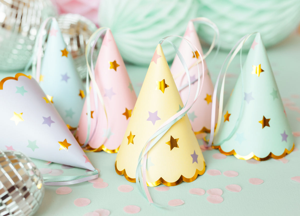 Pastel Stars Party Hats
