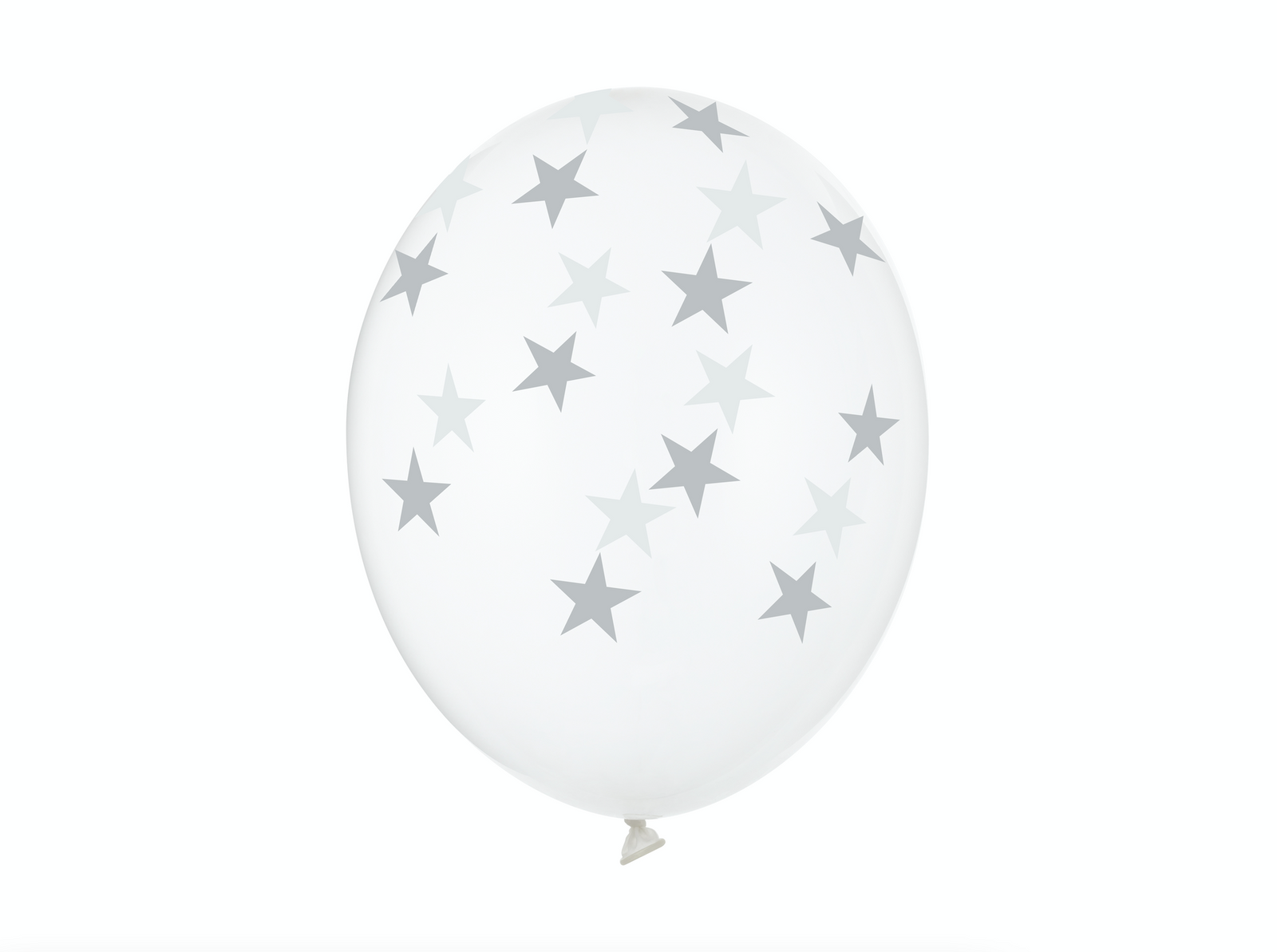 Crystal Clear Silver Stars Balloons