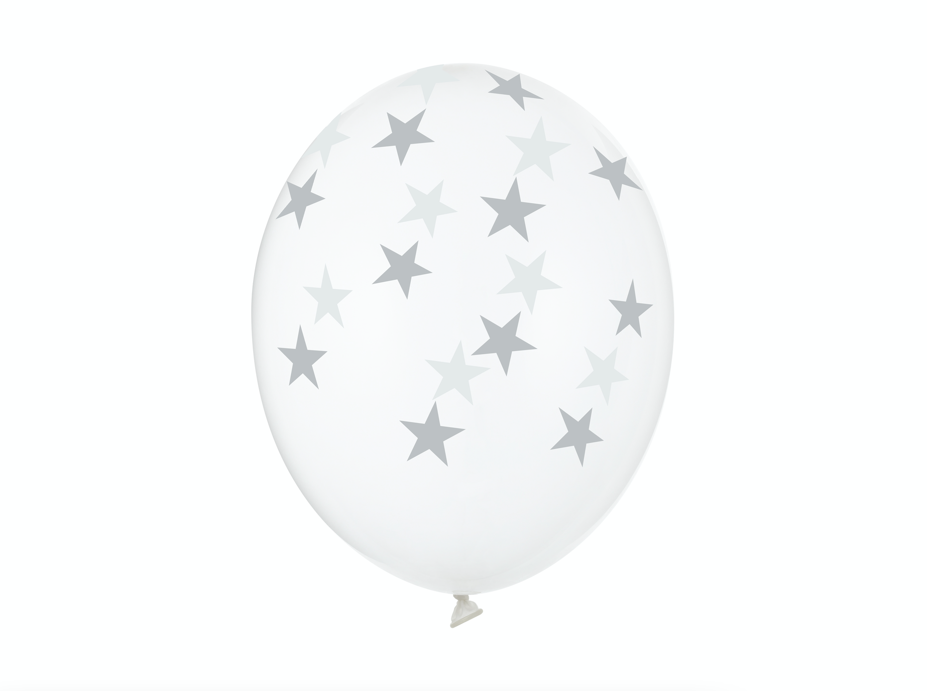 Crystal Clear Silver Stars Balloons