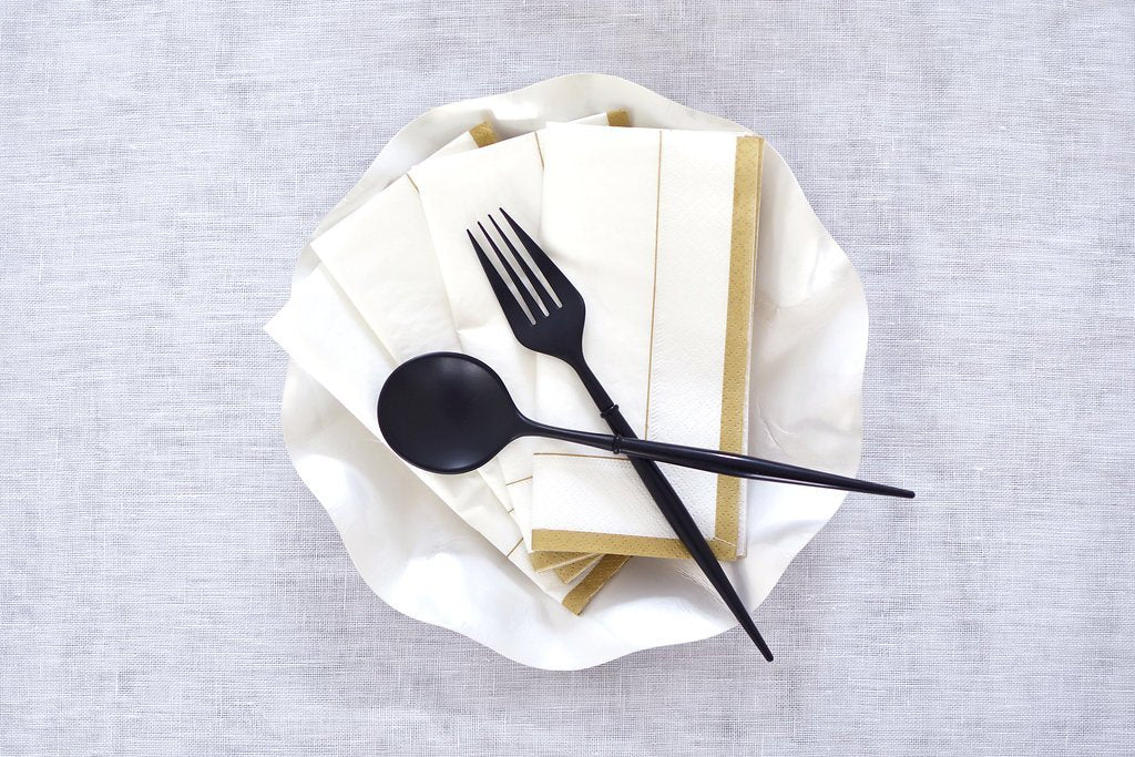 All Black Assorted Plastic Flatware 