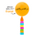 Giant Eid Balloon with Tassels - Rose, Yellow, Green & Blue