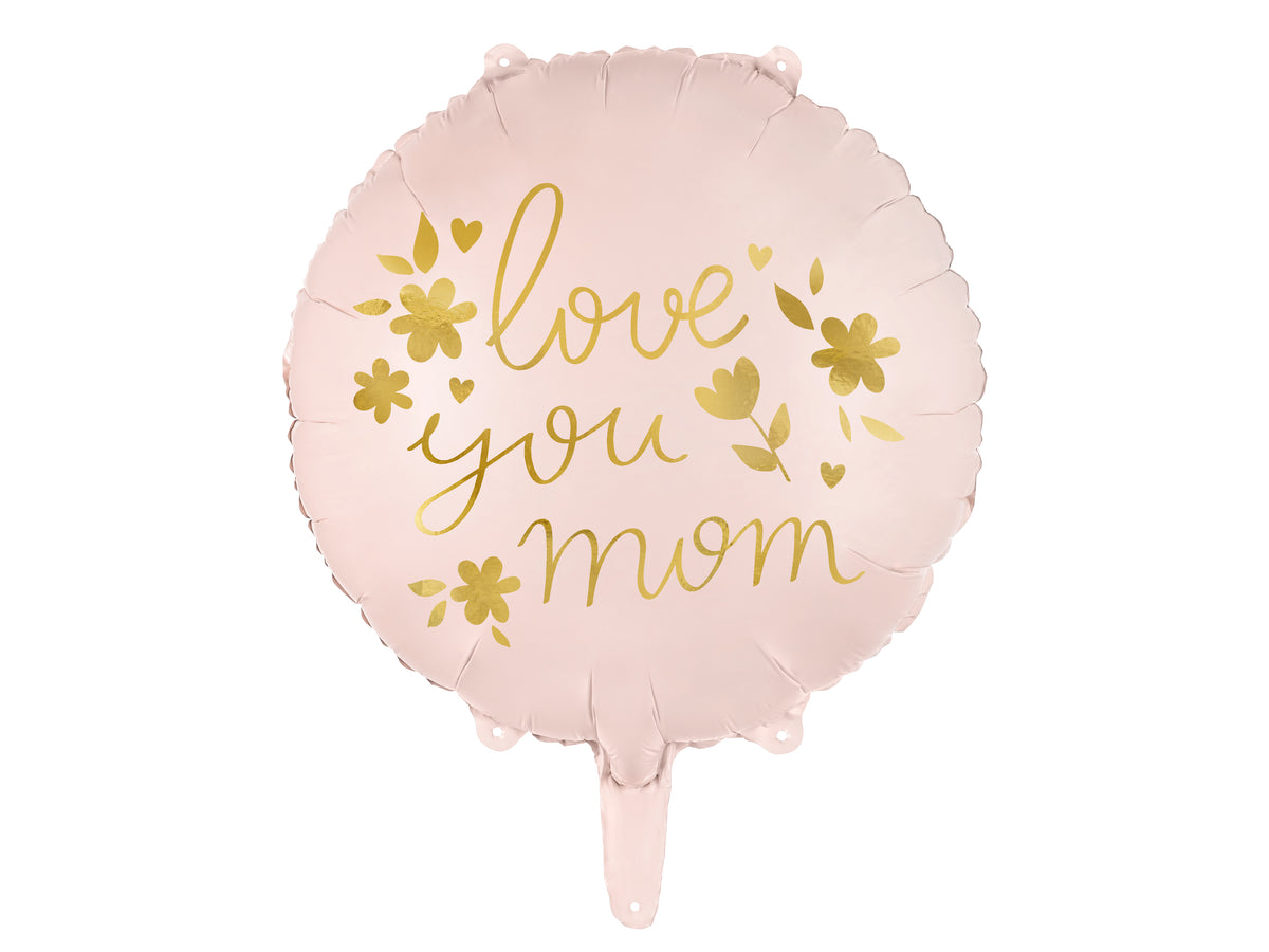 Love You Mom Pink Foil Balloon
