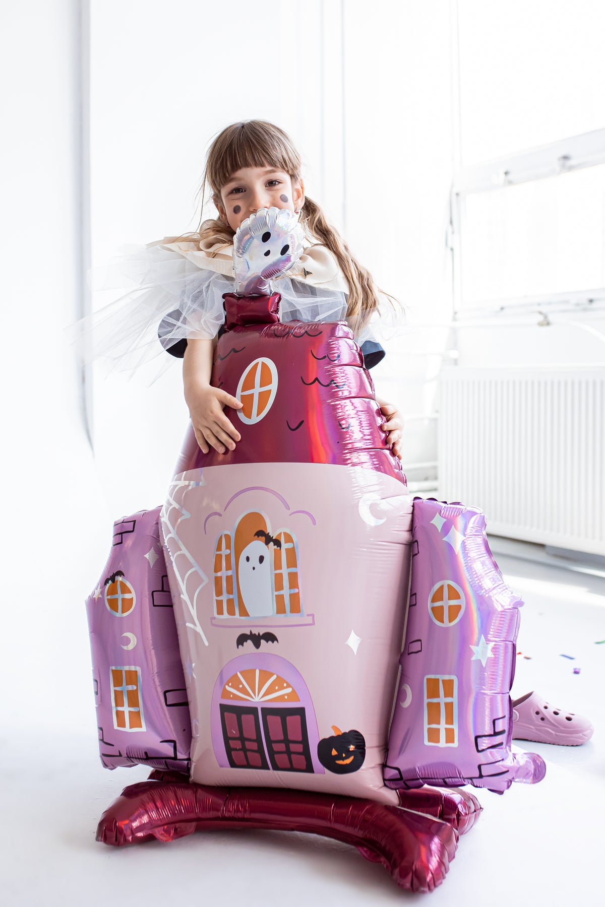 Pink Haunted House Foil Balloon