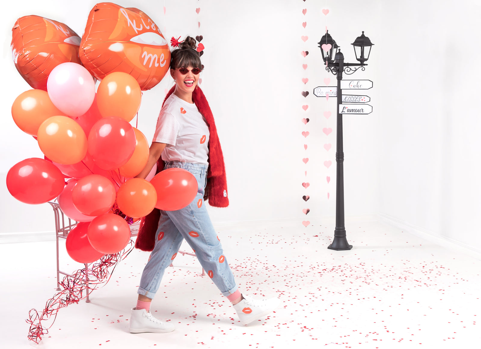Giant Red Kissy Lips Balloons