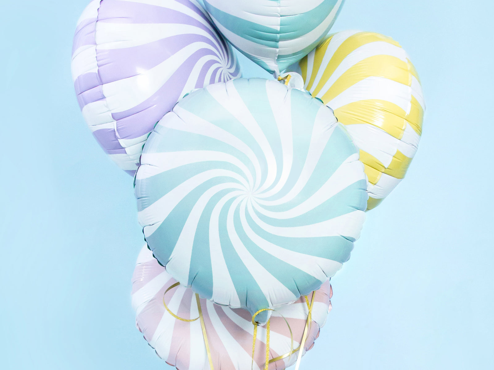 Light Blue Swirly Lollipop Foil Balloon