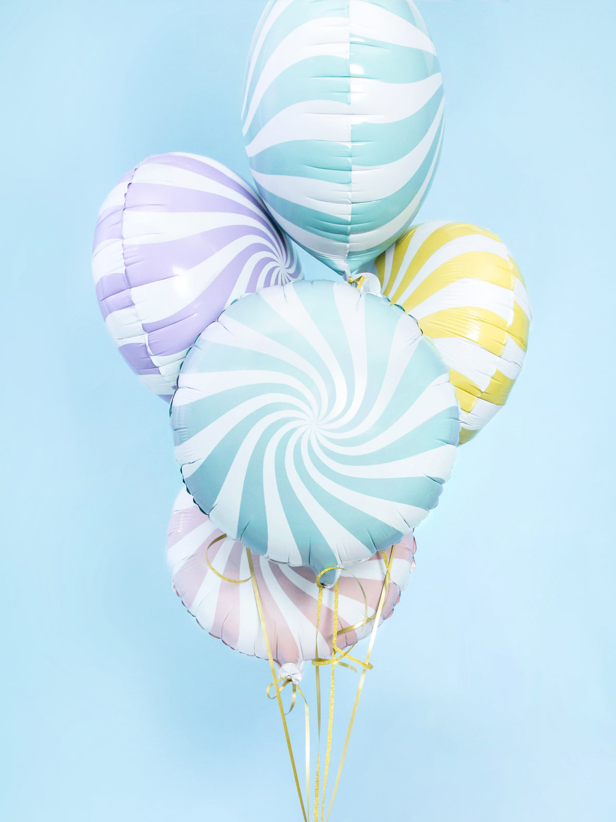 Light Blue Swirly Lollipop Foil Balloon