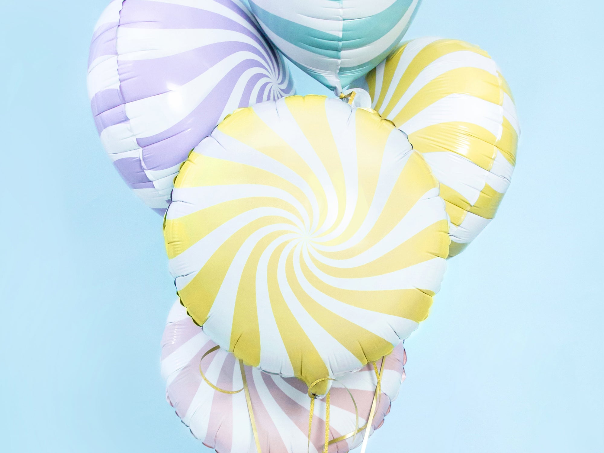 Light Yellow Swirly Lollipop Foil Balloon