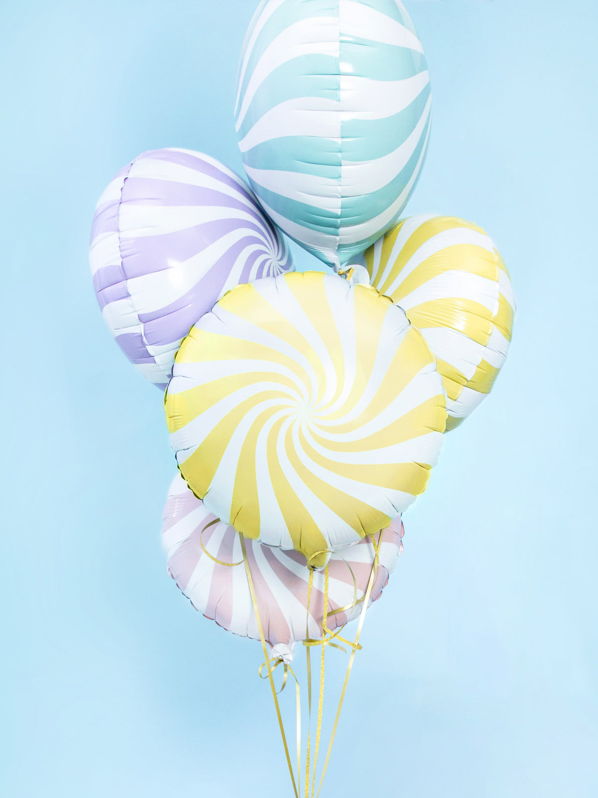 Light Yellow Swirly Lollipop Foil Balloon