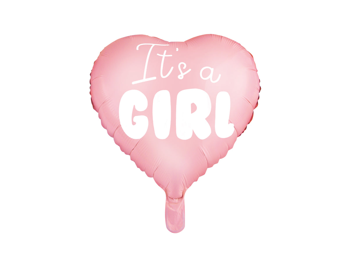 Light Pink It&#39;s a Girl Heart Foil Balloon