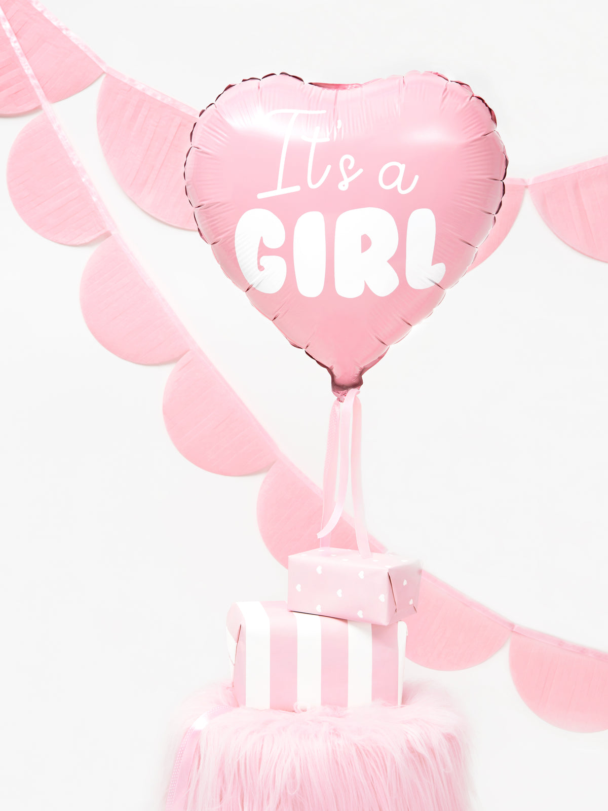 Light Pink It&#39;s a Girl Heart Foil Balloon