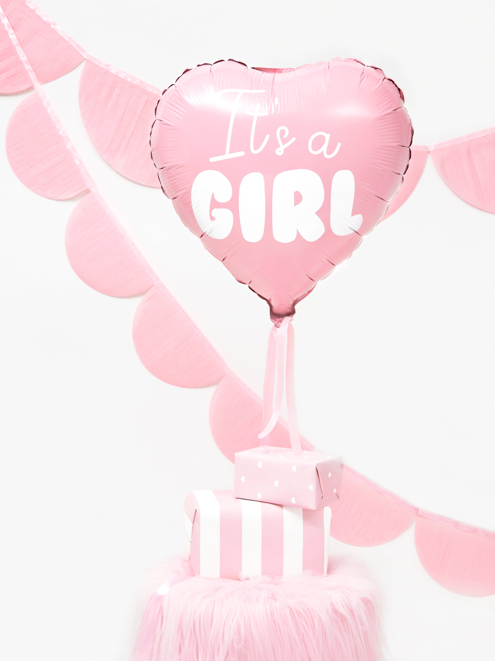 Light Pink It's a Girl Heart Foil Balloon