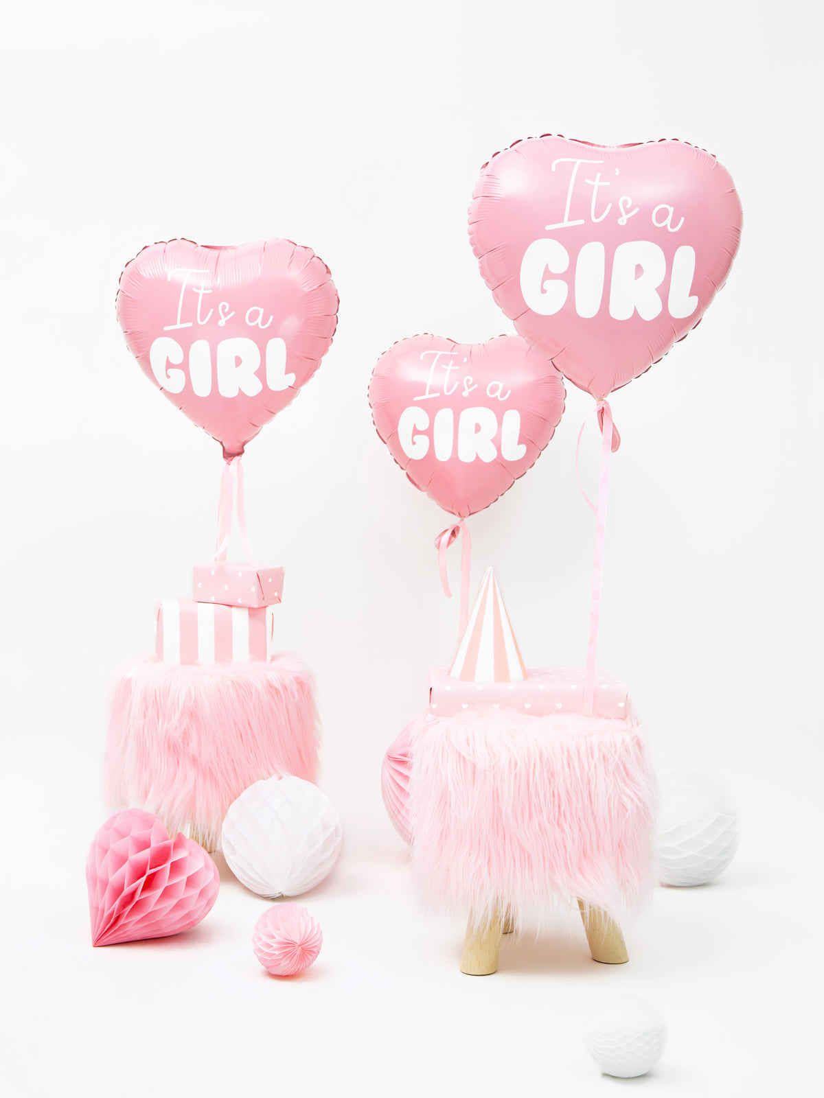 Light Pink It&#39;s a Girl Heart Foil Balloon