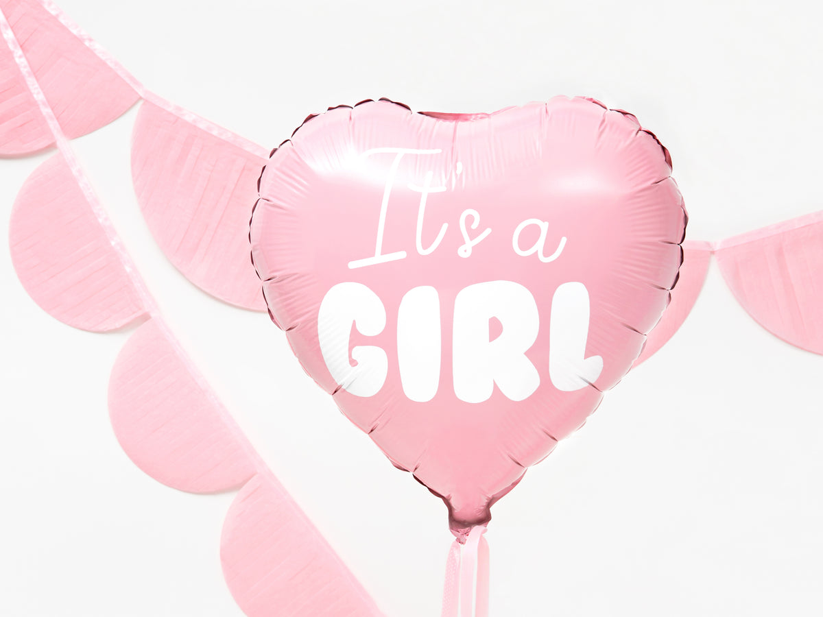 Light Pink It&#39;s a Girl Heart Foil Balloon