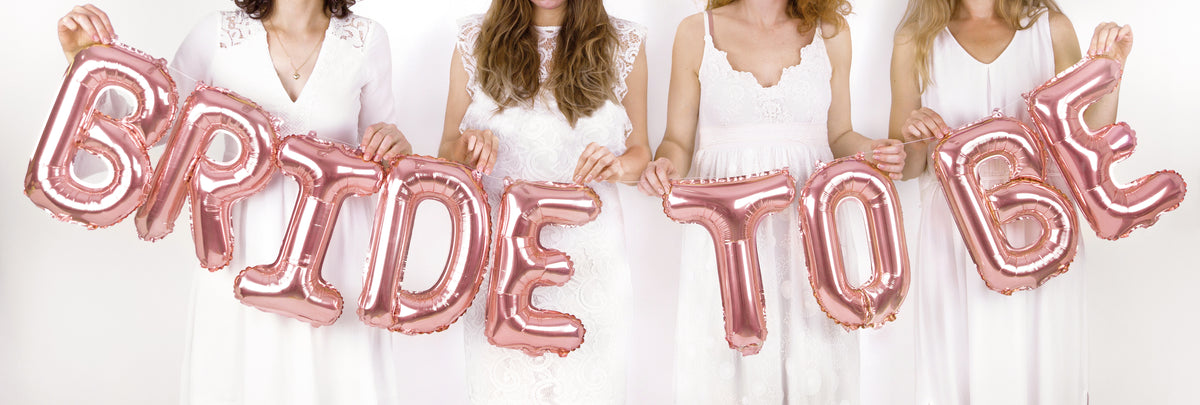 &#39;Bride To Be&#39; Metallic Balloon Letters