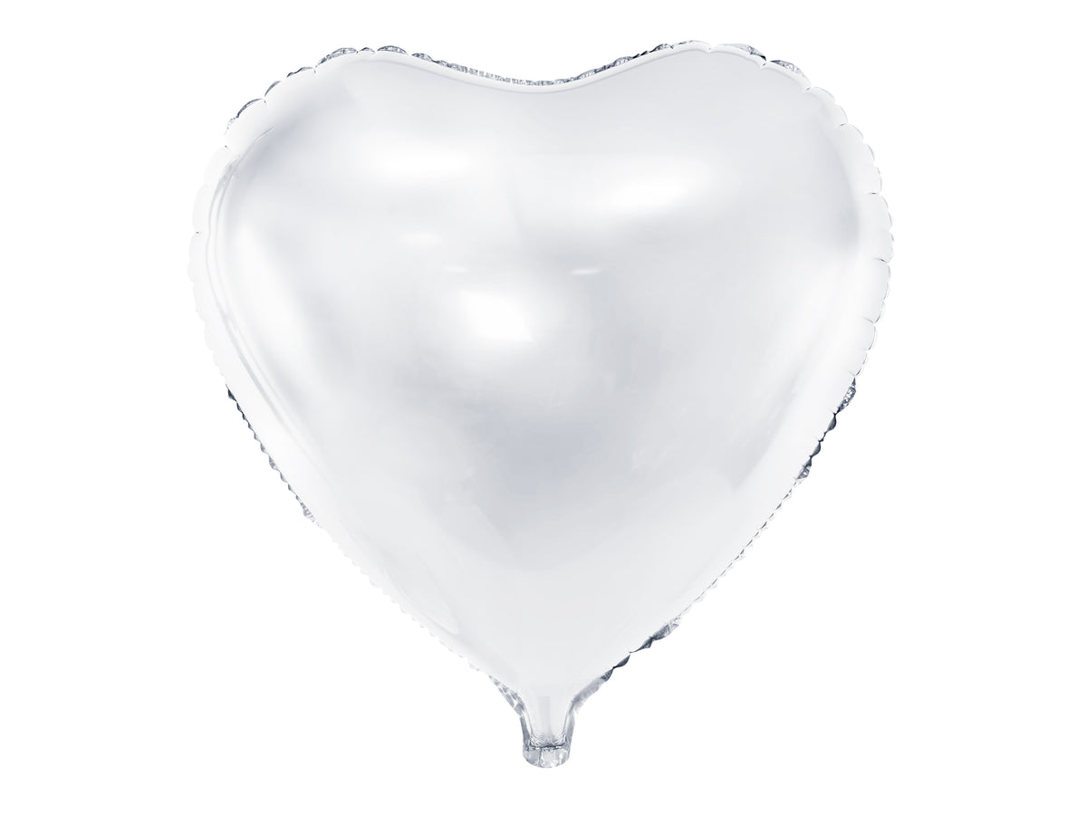 White Heart Foil Balloon 