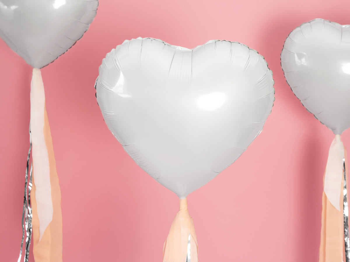 White Heart Foil Balloon 