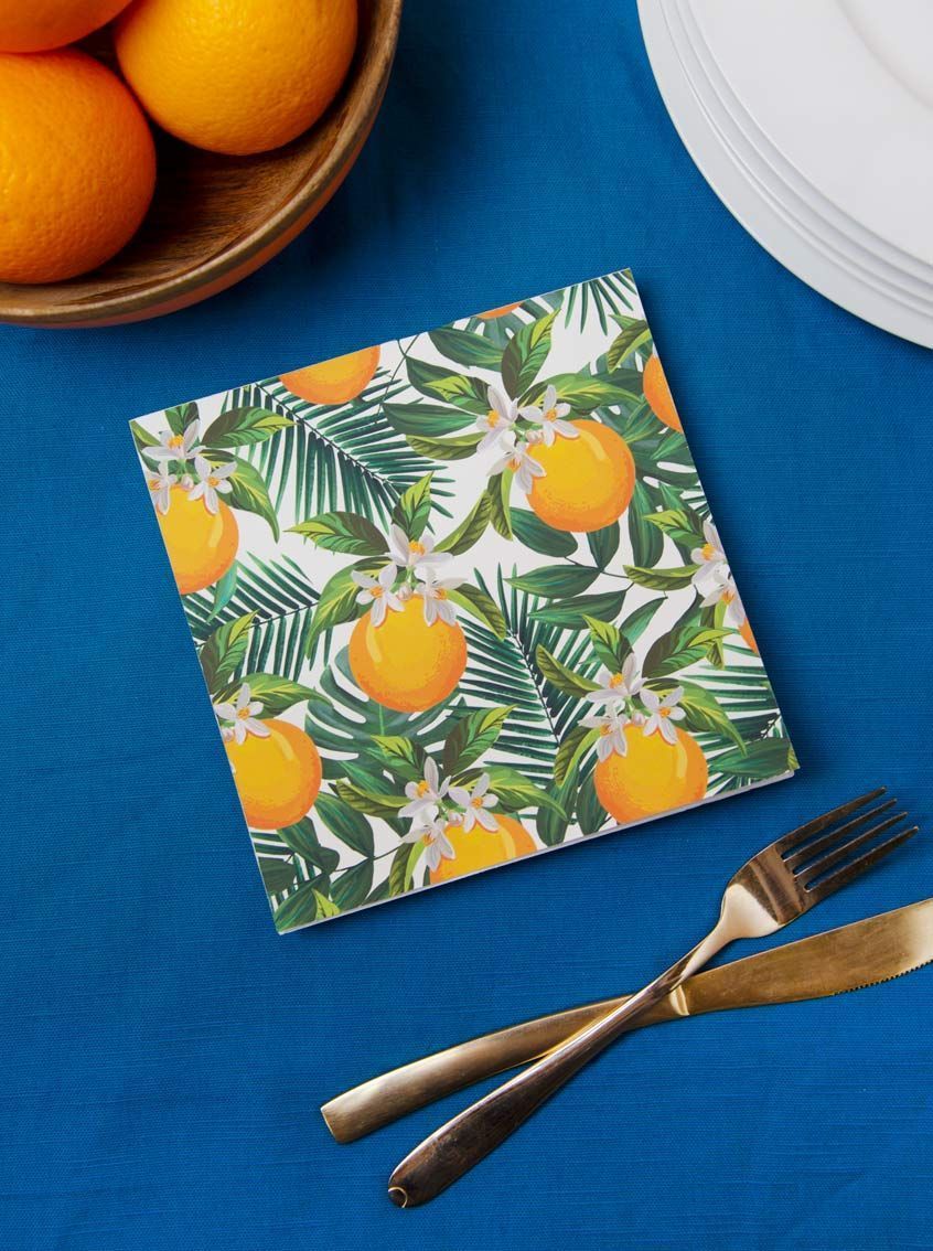 Tropical Palm Orange Napkins