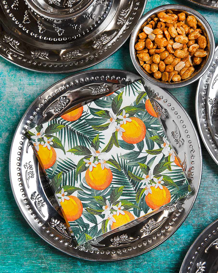 Tropical Palm Orange Napkins