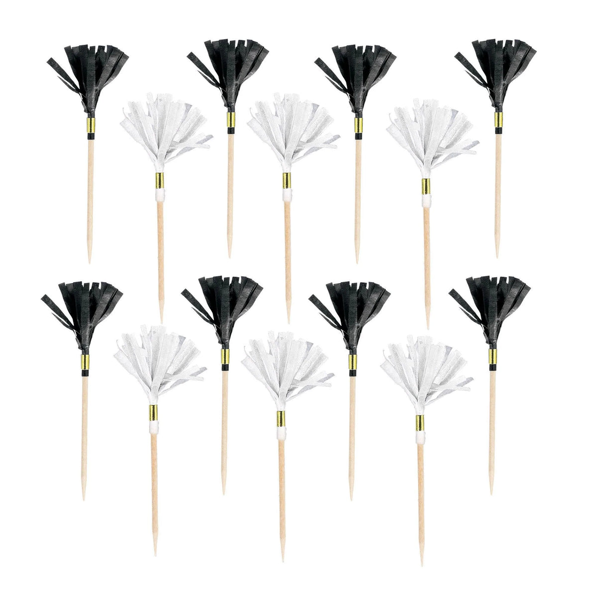 Black &amp; Gold Fringe Food Pick