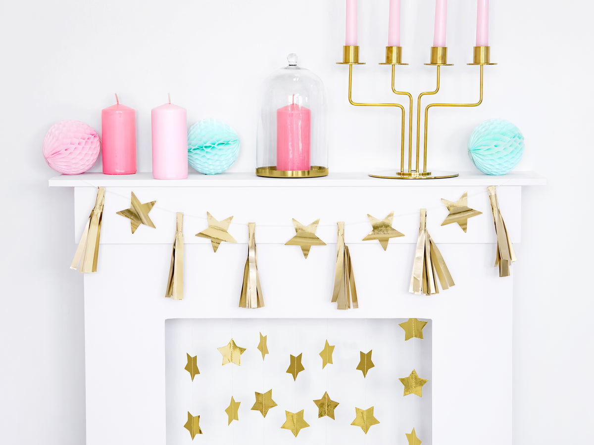 Gold Stars &amp; Tassels Paper Garland