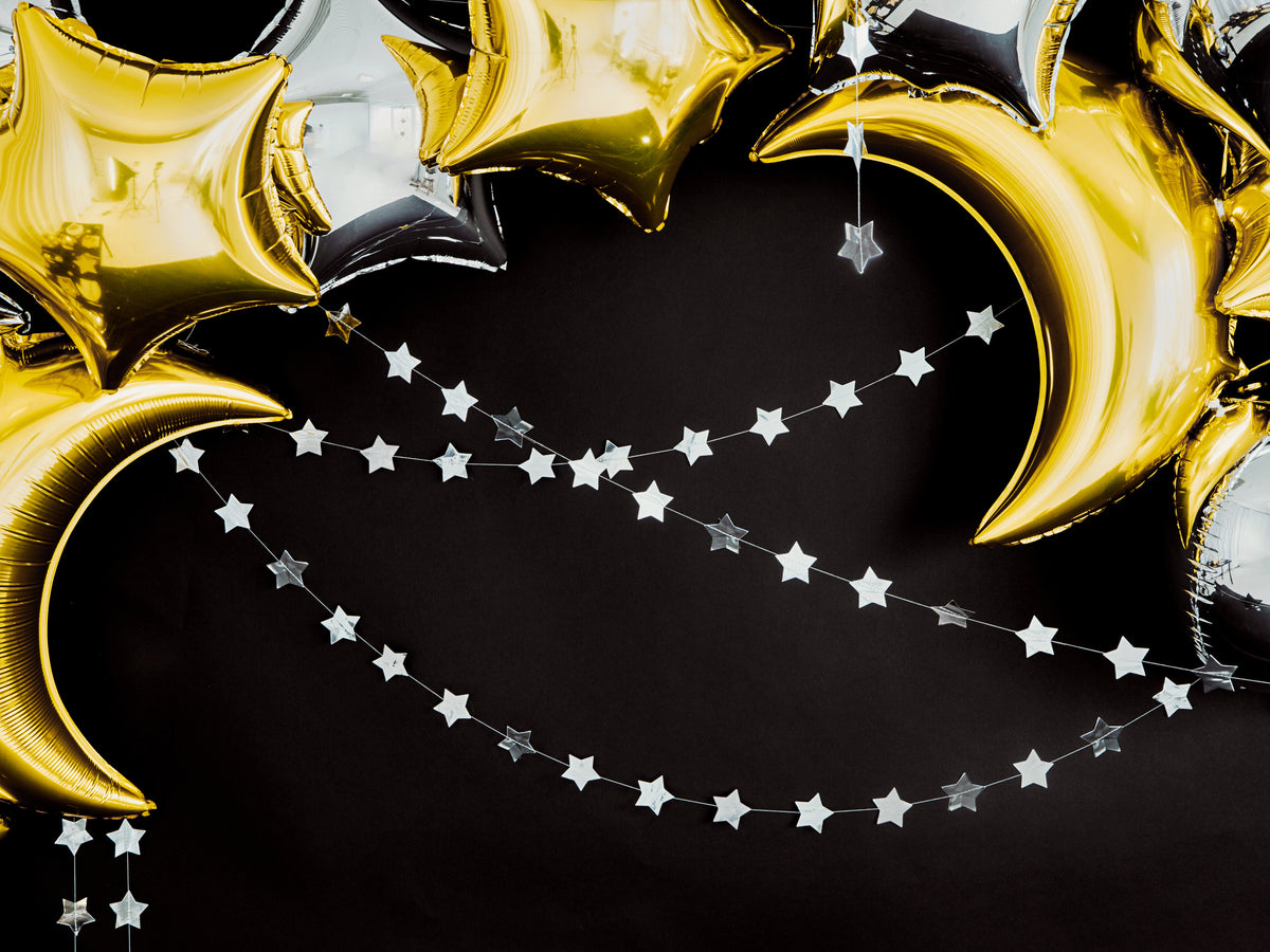 Silver Foil Star Garland