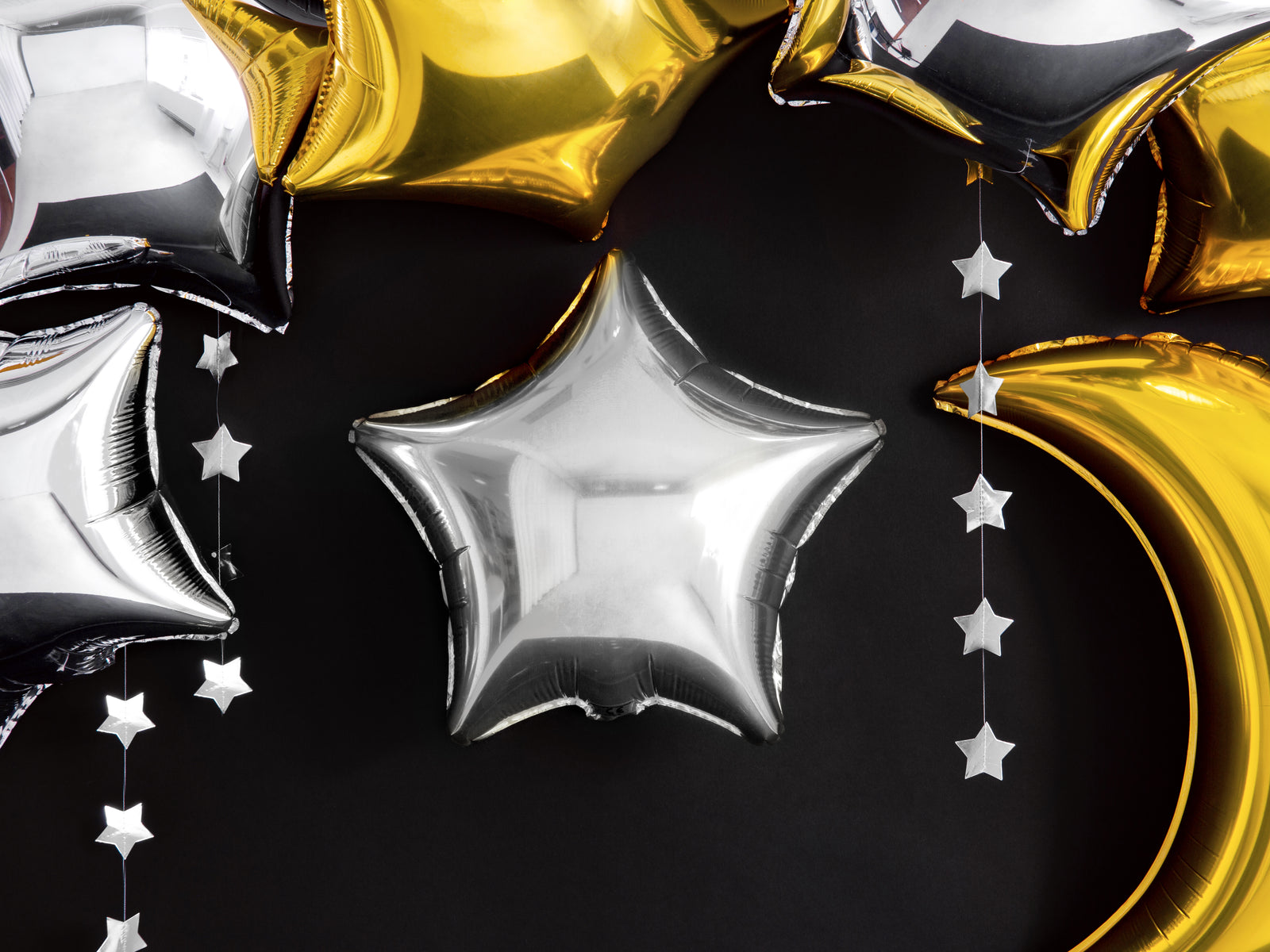Silver Foil Star Garland