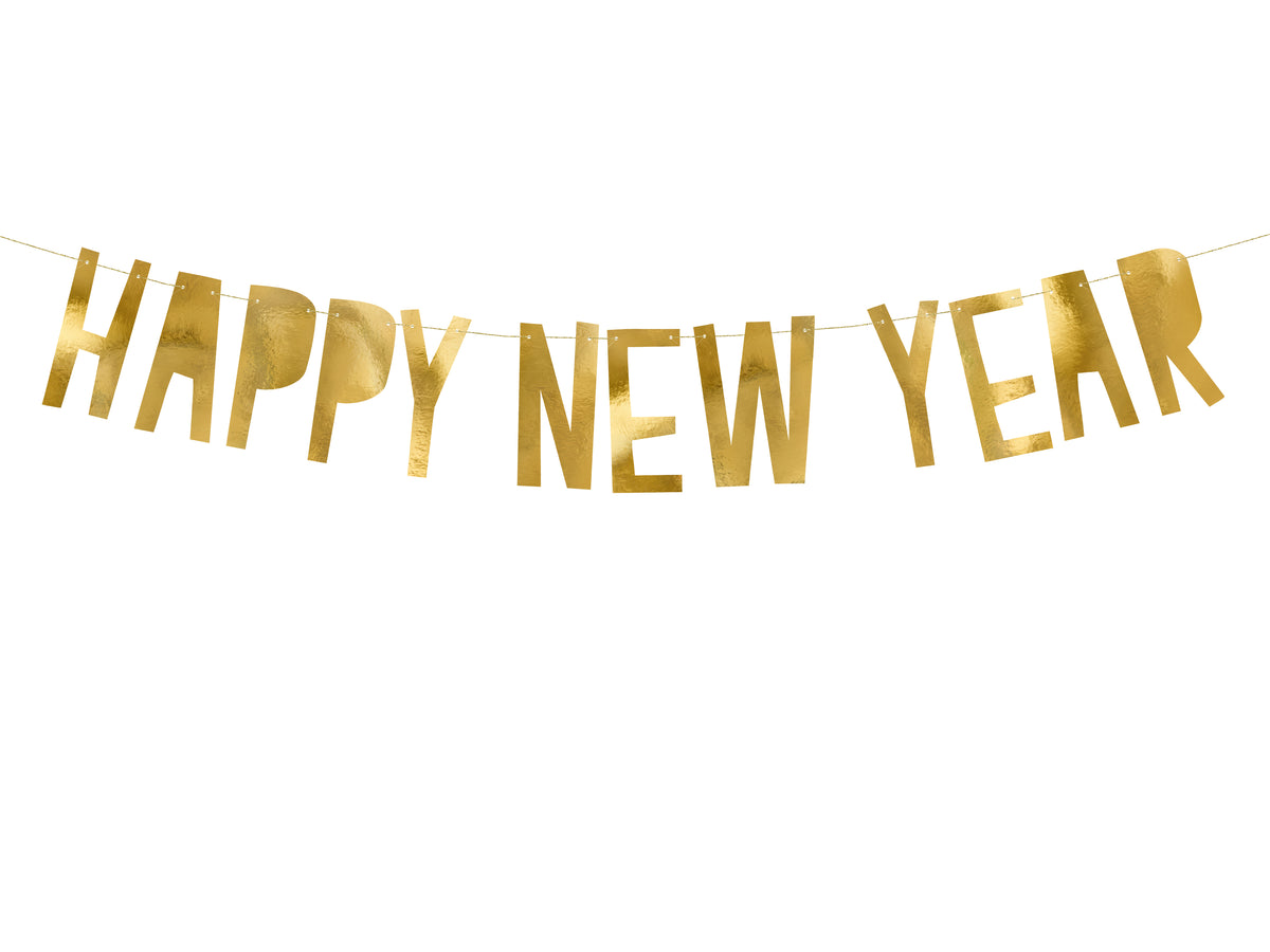 Gold Happy New Year Banner