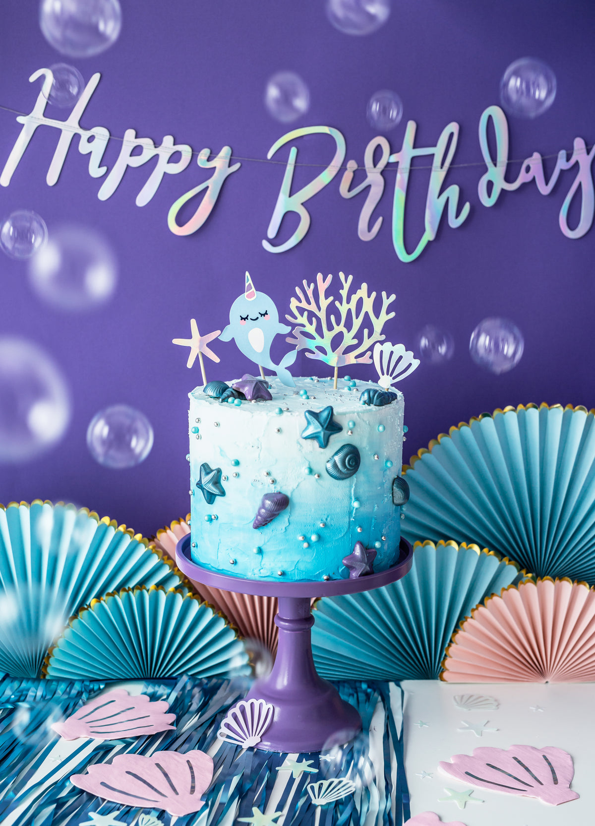 Narwhal Birthday Cake Toppers
