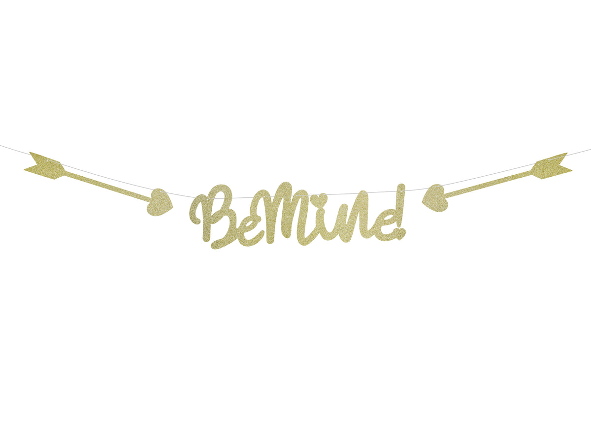 Gold Glittery Be Mine! Banner
