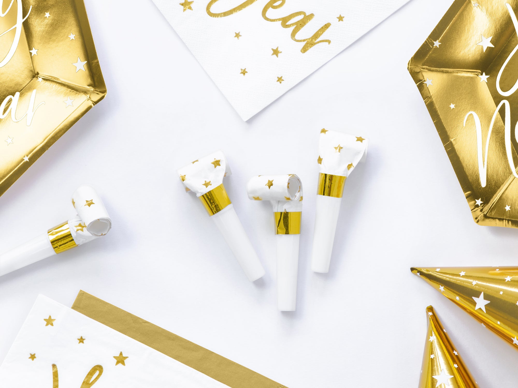 Gold Star Party Blowers 