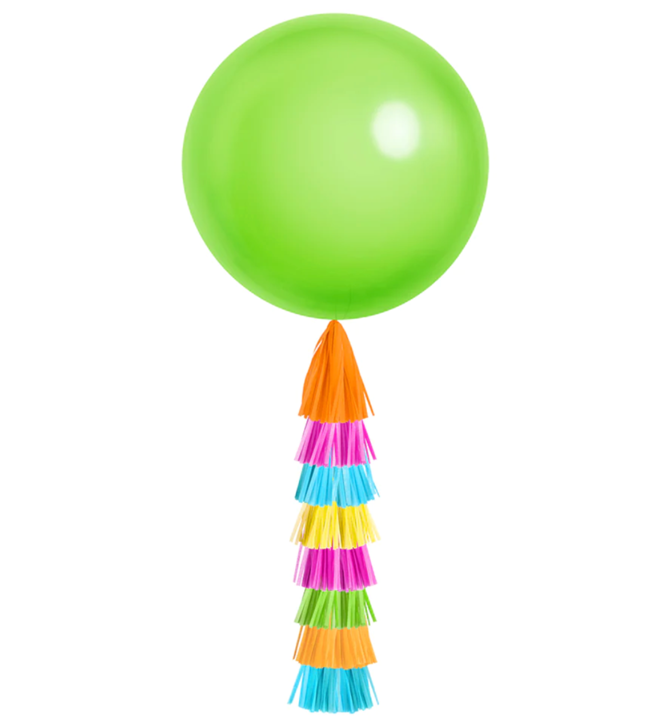 Giant Balloon with Tassels - Rose, Yellow, Green & Blue