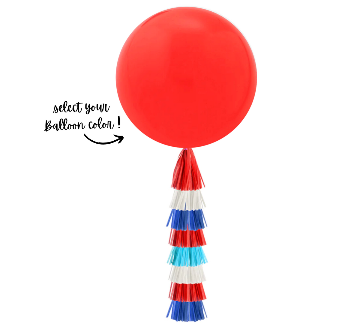 Giant Balloon with Tassels - Red, White &amp; Blue