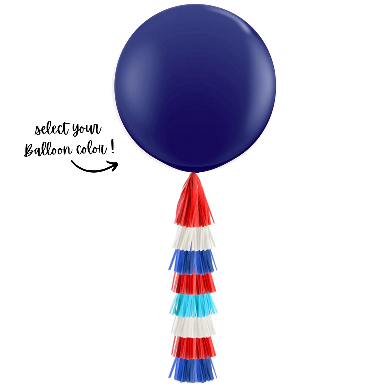 Giant Balloon with Tassels - Red, White &amp; Blue