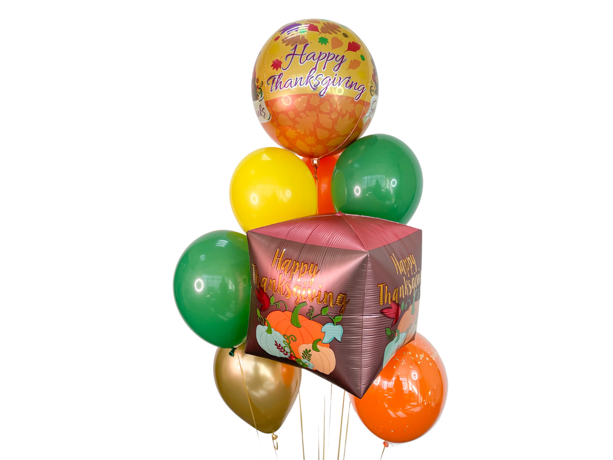 Thanksgiving Pumpkin Cube Foil Balloon