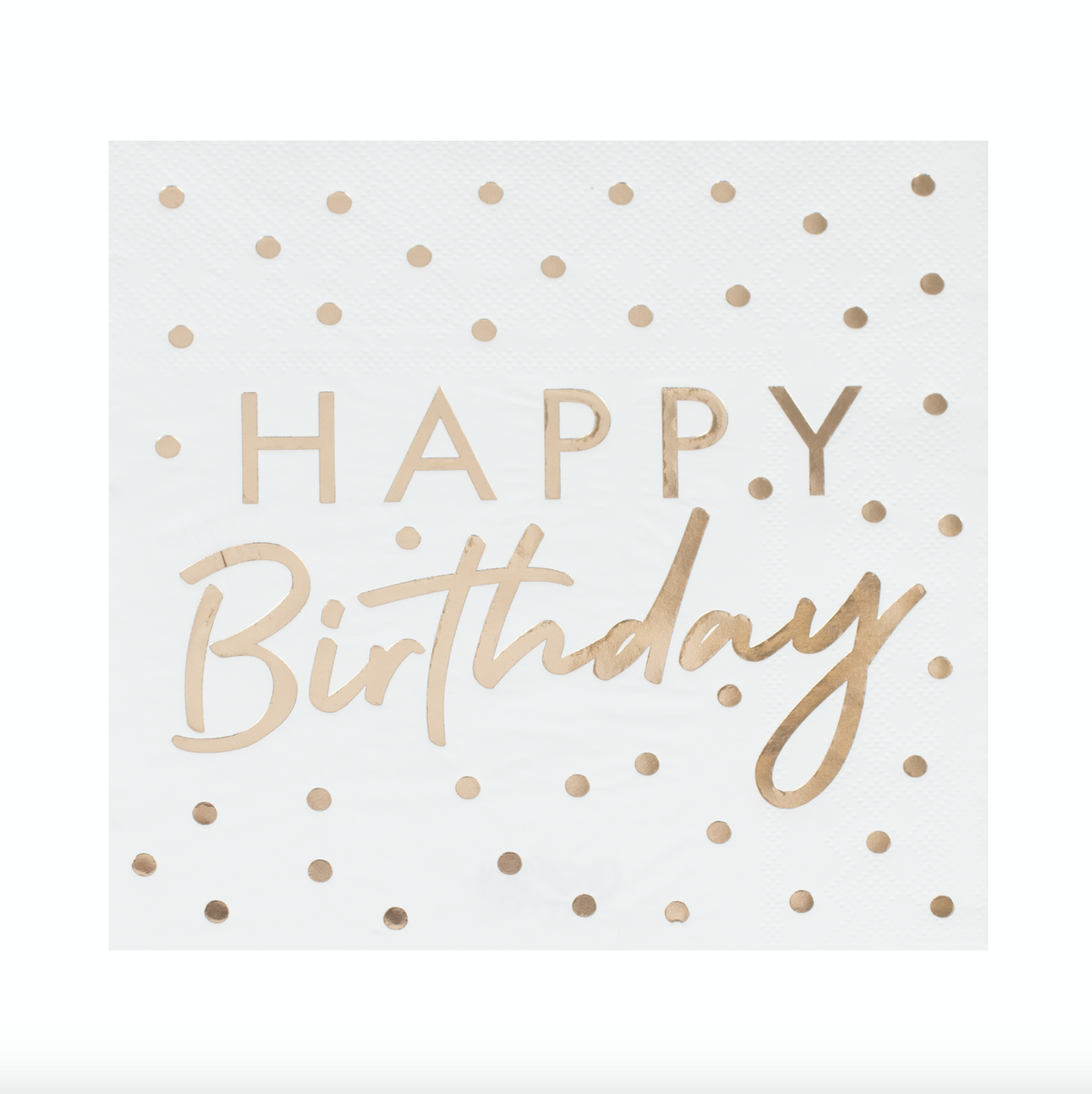 Gold Foiled Happy Birthday Paper Napkins
