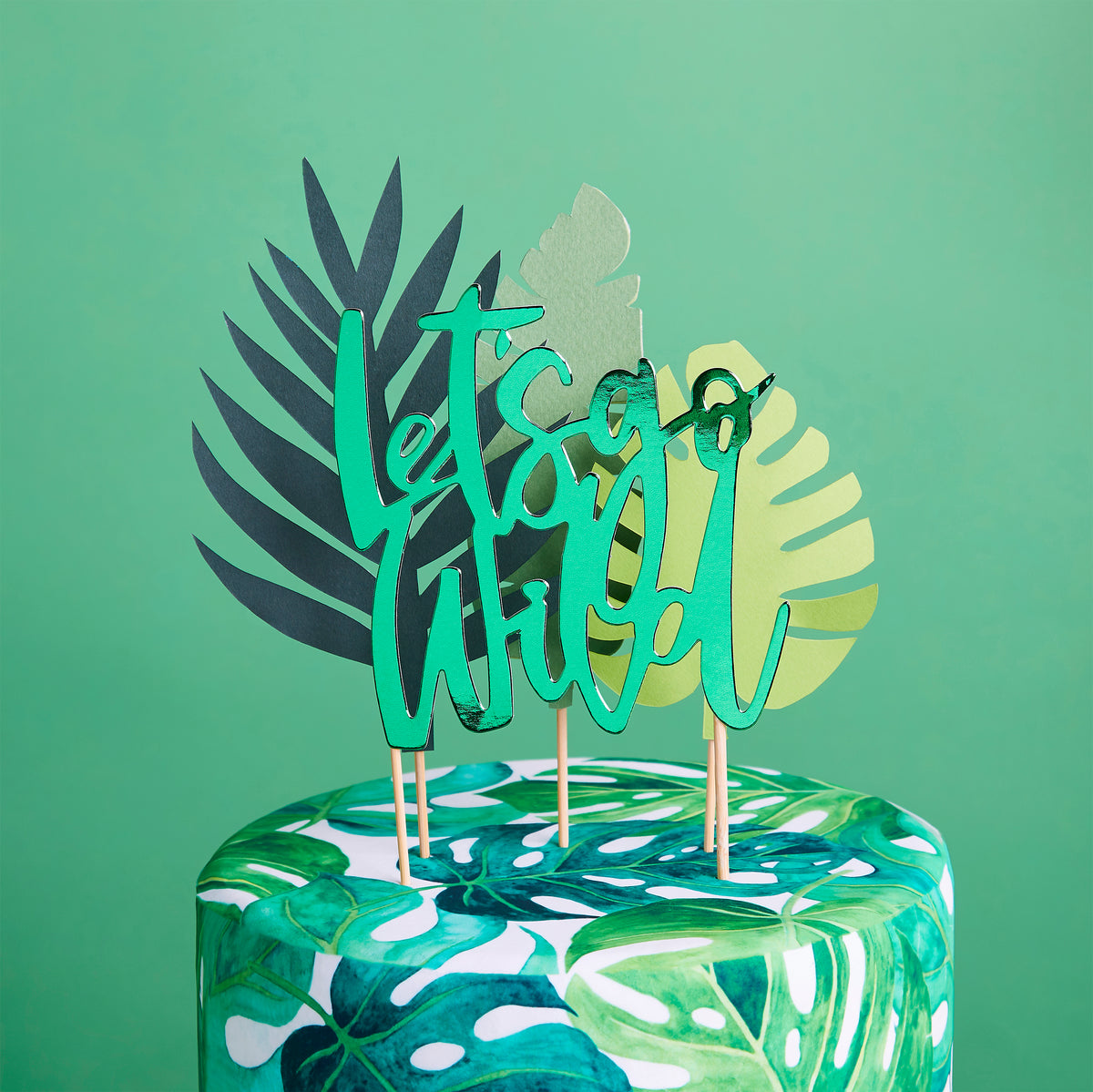 Let&#39;s Go Wild Tropical Cake Topper Set